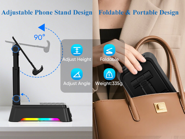 Bluetooth speaker with phone holder