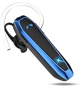 Bluetooth Headset, V5.3 Wireless Handsfree Earpiece with Noise Cancelling Mic, 33 Hours Talking T...