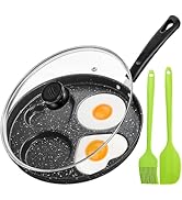 Hiceeden Nonstick Egg Frying Pan with Lid, 4-Cup Egg Pan Fried Egg Cooker, Round Pancake Pan with...