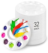 Hulameda 32pcs Paint Palettes,Paint Tray Palettes,Paint Trays for Kids | Paint Pallet,Plastic Pal...