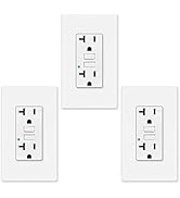 GFCI Outlet 20 Amp Non Tamper Resistant,Greencycle 3Pack Gfi Electrical Outlet 20A with Led Indic...