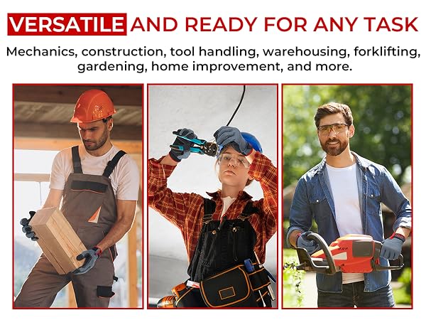 HANDLANDY Work Gloves for Men &amp; Women, Utility Mechanic Working Gloves Touch Screen