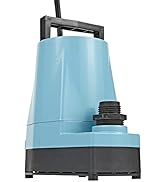 Little Giant 5-MSP 115-Volt, 1/6 HP, 1200 GPH Aluminum Manual Utility Pump, 10-Ft. Cord, Blue, 50...