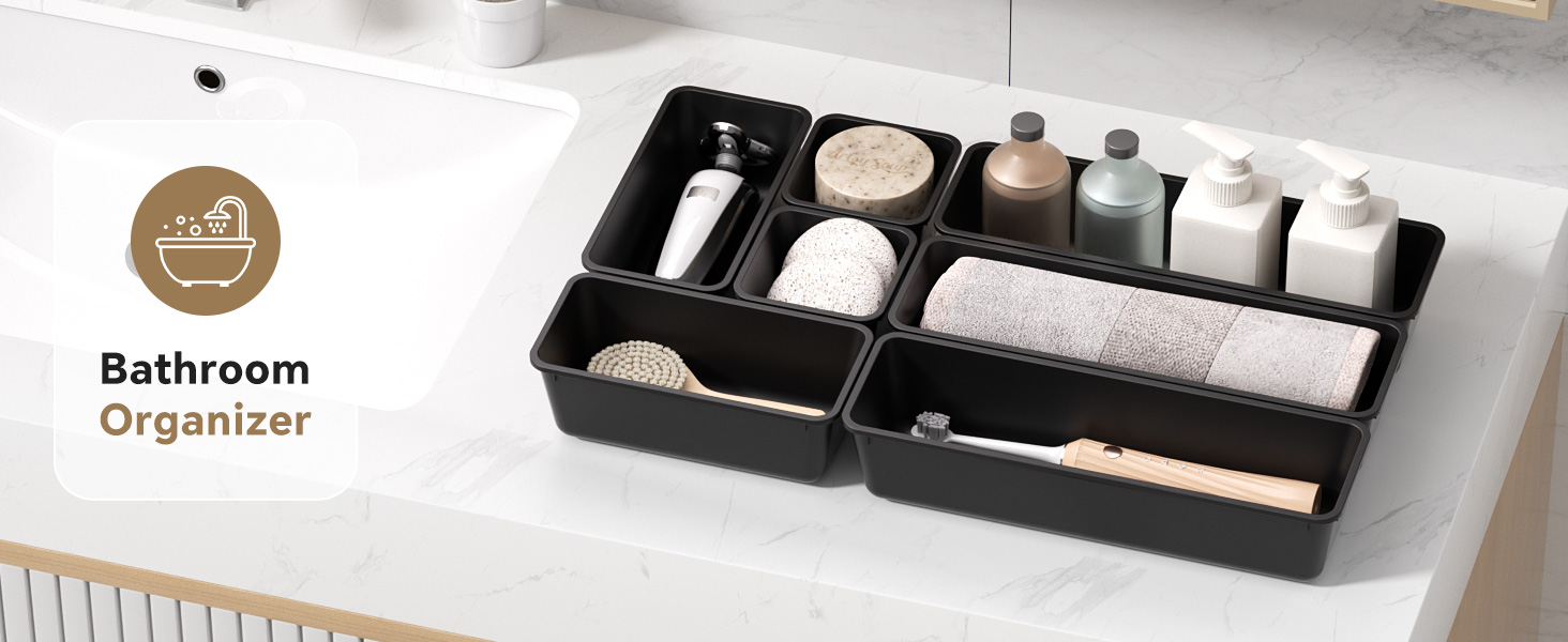 bathroom drawer organizer trays