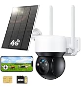 YOTON 4G LTE Cellular Solar Security Camera Wireless Outdoor, No WiFi Security Camera with SIM Ca...