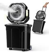 Ausic 5 Gal 12" Portable Misting Fan for Outside Patios, 30000mAh Outdoor Oscillating Rechargeabl...