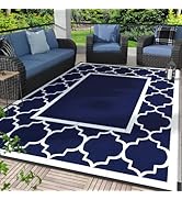 GENIMO 5' x 8' Outdoor Rug Waterproof for Patio Decor, Foldable Reversible Plastic Straw Area Rug...