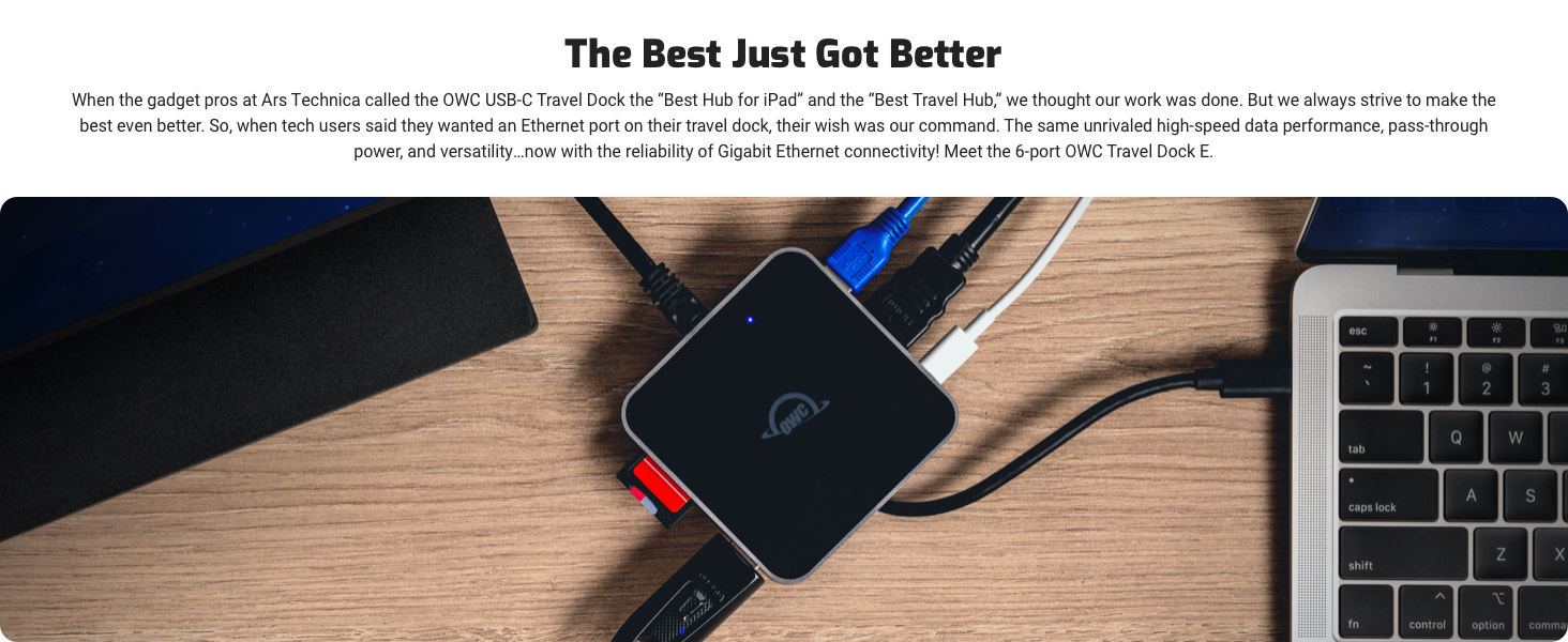 OWC USB-C Travel Dock the "Best Travel Hub," Gigabit Ethernet