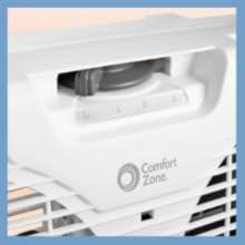 comfort zone window fan has 3 speeds including a quiet speed