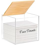 VEGEVIGI Acrylic Disposable Face Towel Holder, Clean Towels XL Box Intented for Clean Face Towels...