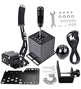 CNRAQR PS4 PS5 PC Racing Game USB Handbrake &amp;Simulator Shifter 6+R H Gear Shifter Kit - Compatibl...