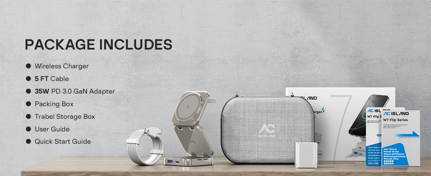 AC ISLAND W7 Flip 5 in 1 Charging Station for MagSafe
