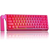 BlueFinger 60% Wireless Mechanical Gaming Keyboard, Bluetooth/2.4G/USB-C Hot Swappable RGB Backli...