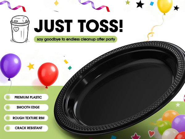 black plastic plates