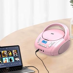 aux player boombox PINK