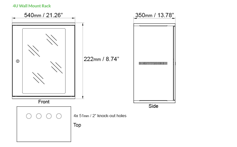 4U Wall Mount Rack Dimensions