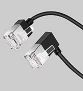 Dutevolns Flexible Cat 6 Ethernet Cable 90° Right Angled 3.3 Feet, Ultra Thin & Slim Rj45 LAN Cor...