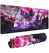 Cherry Blossom Sakura Gaming Mouse Pad 31.5×11.8inch with Stitched Edges Extended Waterproof Desk...