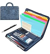 NATISERAUM Padfolio Portfolio Binder with Handle, 3-Ring Folder Organizer, Vegan Leather Portfoli...