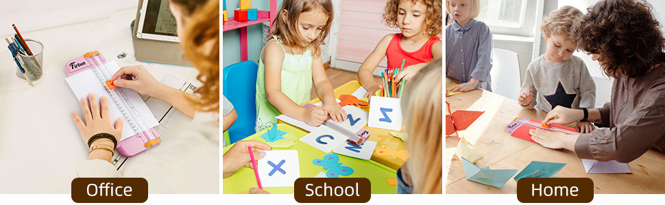 pink paper cutter with ruler