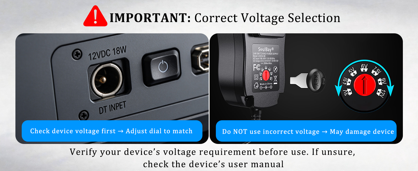 make sure you choose the correct voltage before use