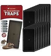 LULUCATCH Super Glue Traps 20 Pack for Mice &amp; Snakes, Larger, Heavier Sticky Traps with Non-Toxic...