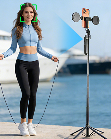 Auto face tracking tripod 360 rotation with stand