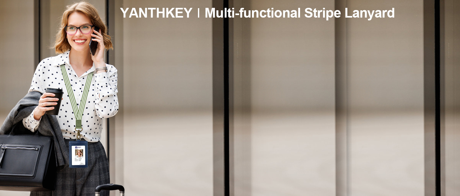 Multifunctional Vertical-Stripe Lanyard