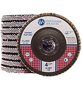 Benchmark Abrasives 4.5" x 7/8" Ceramic Flap Discs T29 (Angled) for Stainless Steel &amp; Heat Sensit...