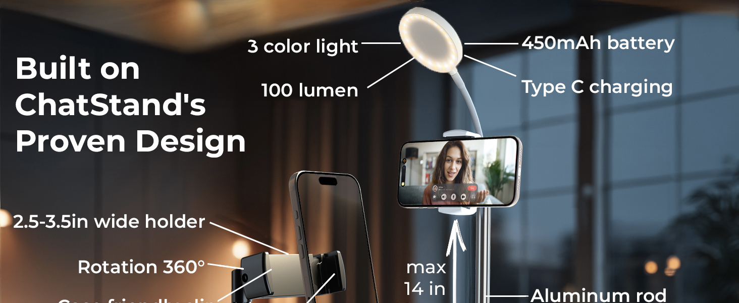 Multifunction tripod with ring light—perfect phone stand with light and portable selfie ring light.