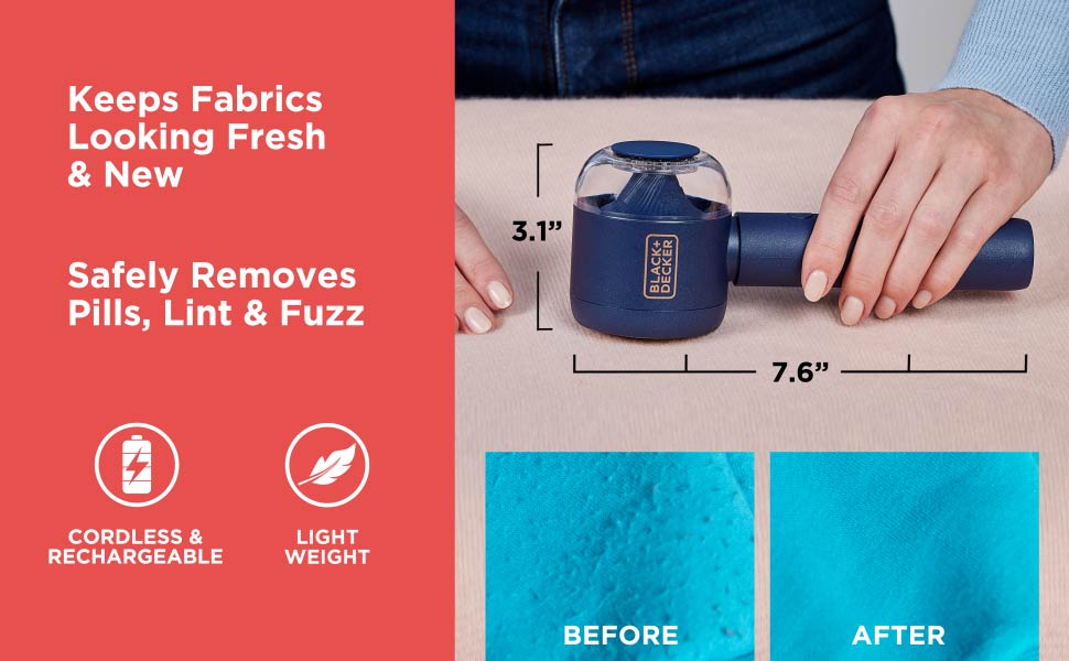 Refresh your fabrics and remove pills, lint and fuzz