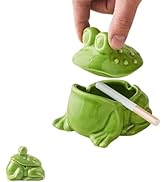 Frog Ashtray with Lid for Cigarette Ceramic Green Windproof Ash Tray for Home Office Tabletop Out...