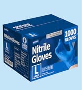 Supmedic Blue Nitrile Exam Gloves, 4.5 mil Powder-Free Latex-Free Disposable Medical Glove, 100/1...