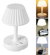EXQSERAMC Socket Table Lamp Power Strip, AC Outlets+USB Charging Ports, Multiple Function Dimmabl...