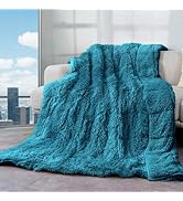 Cottonblue Weighted Blanket 15lbs, Sherpa Faux Fur Reversible Luxury Snugly Long Fur Warm Heavy B...