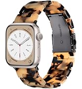 V.R.HOPE Resin Watch Band Compatible with Apple Watch Band for Women 38mm 40mm 41mm Tortoise Meta...