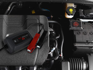 Car battery charger and maintainer features heavy-duty construction for years of reliable use.