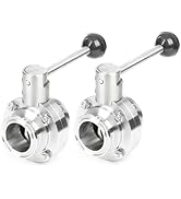 U.S. Solid 1.5 Inch Tri Clamp Sanitary Butterfly Valve with Pull Handle Stainless Steel 304 Tri C...