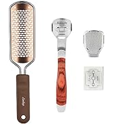 Easkep Foot File Foot Scrubber &amp; Colossal Foot Rasp &amp; Wood Handle Callus Shaver (10 Replacement &amp;...
