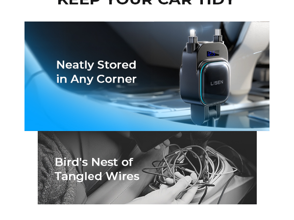 96W Retractable Car Charger