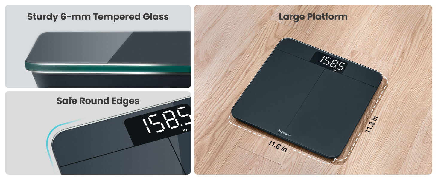 Sturdy 6-mm Tempered Glass; Safe Round Edges; Large Platform