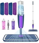 Spray Mops for Hardwood Floor Cleaning- MEXERRIS Microfiber Wood Floor Mop with 2X Bottles 4X Reu...