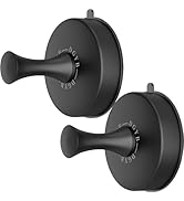DGYB Suction Cup Hooks 2 Pack Towel Hooks for Bathrooms Black Shower Hooks for Loofah Stainless S...