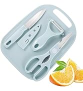 Mini Travel Cutting Board Set, 4 Pcs Portable Mini Camping Plastic Cutting Board &amp; Knife, Fruits ...