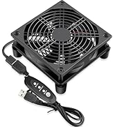 GDSTIME Quiet 120mm Router Fan Cooler, DC 5V USB Powered for Modem TV Box Receiver DVR PlayStatio...