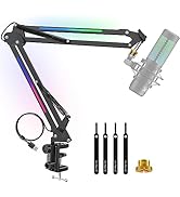 ZealSound RGB Microphone Arm Stand,Mic Arm with RGB Light for QuadCast/Blue Yeti/Snowball/Shure S...