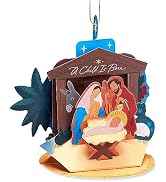 American Greetings Religious Pop Up Christmas Card - Collectible Ornament (Manger)