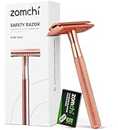ZOMCHI Safety Razor for Women with 5 Double Edge Safety Razor Blades, Double Edge Razor, Reusable...