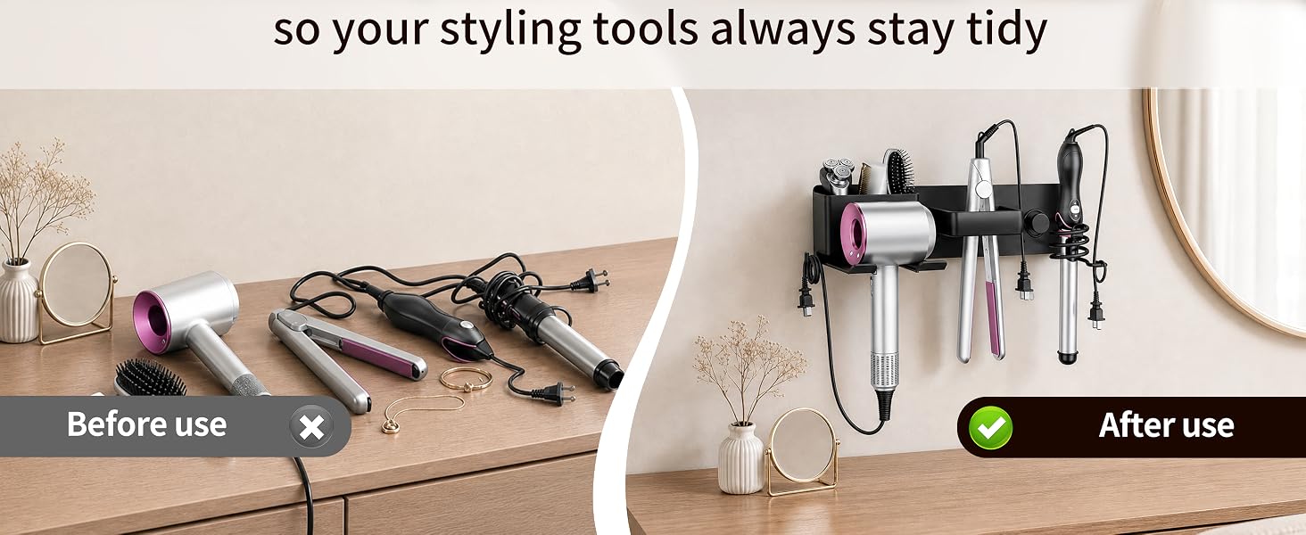 Hair Dryer Holder Wall Mounted