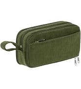 Corduroy Pencil Case, Large Capacity Pencil Pouch with 4 Compartments, Cute Soft Aesthetic Statio...